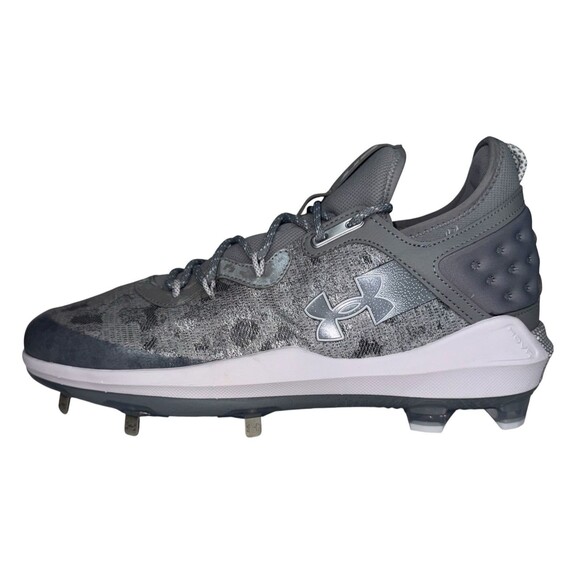 Under Armour Mens Size 14 Harper 8 Low ST Gray Metal Baseball Cleats Athletic - Picture 1 of 9
